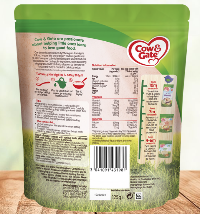 cow and gate fruity porridge